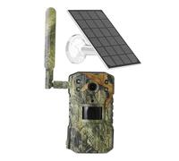 WESLNN Waterproof Solar Camera Hunting Trail Camera 20M PIR Motion Detection Wildlife Camera 4K 14MP 4G SIM Card 30M Night Vision(A Set add 32G)