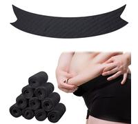 Wesnoy 10 Pcs Tummy Liners for Sweat Rash Cotton Under Belly Sweat Liners Plus Size Under Belly Perspiration Absorber Pads Belly Band for Skin Rash, Black, XXL
