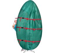 Wesnoy 12 Ft Jumbo Upright Christmas Tree Storage Bag 420d Oxford Heavy Duty Large Christmas Tree Storage Bag Holds Up to 9-12 ft Tall Artificial Trees Xmas Storage Container with Handles Sleek Zipper