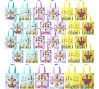 Wesnoy 210 Pcs Easter Gift Bags Bulk He Is Risen Religious Easter Bags with Handles Reusable Non Woven Treat Baskets for Church Goodie Party Supplies