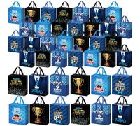 Wesnoy 48 Pcs Happy Father's Day Tote Gift Bags Bulk with Handles Plaid Non Woven Dad Candy Bags Reusable for Gift Wrapping Happy Men Father's Day Goody Shopping Party Favor, 11.4 x 10.6 x 4.7 Inch