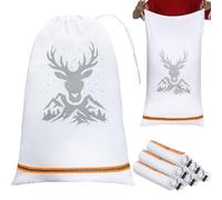 Wesnoy 6 Pack Hunting Game Bags, 33x22 Inch, Elk Hunting Meat Bags with Reflective Strips, Heavy Duty, Reusable Washable & Breathable for Elk, Caribou, Deer, Moose, Antelope, Duck