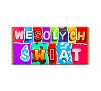 Weso?ych ?wi?t Merry Christmas Xmas English Chocolate Bar Wrapper Novelty Gift Present (Without Chocolate Bar)