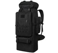 Wesoke 100L Camping Backpack Hiking Rucksack for Men Women, Extra Large Waterproof Outdoor Travel Rucksack, Oversized Thickened Adjustable Military Tactical MOLLE Backpack, Black