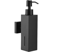 Wesoke Soap Dispenser, Wall Mounted Square Hand Wash Dispenser with Pump, 304 Stainless Steel 160ml Refillable Liquid Dispensers for Kitchen Bathroom, Black