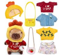 WESOPAN Capybara Plush Toy, 25cm Cute Capybara Stuffed Animals Kawaii Capibara Plush Pillow Christmas Birthday Easter Valentine's Day Gift for Kids Boys Girls (8 PCS Yellow)