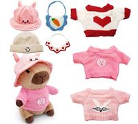 WESOPAN Capybara Plush Toy, 25cm Cute Capybara Stuffed Animals Kawaii Capibara Plush Pillow Christmas Birthday Easter Valentine's Day Gift for Kids Boys Girls (8 PCS Pink)
