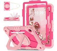 WESOROL Case for Galaxy Tab A11 Plus/A9 Plus 11 Inch,Shockproof Cover for Samsung Tablet A11+/A9+ Case with Screen Protector 360 Rotating Stand Pencil Holder Shoulder Strap,Rose Gold Pink