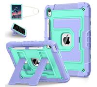 WESOROL CASE for iPad 11 Inch (A16) 11th /10th Generation 10.9 Inch Kids Friendly iPad Case 10th Generation with Shoulder Strap,Heavy Duty Shockproof Cover for i Pad 11th/10th Gen,Purple Green