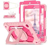 WESOROL Case for iPad 9th/8th/7th Generation 10.2 Inch iPad 9th Generation Case with Screen Protector Rotating Stand Pencil Holder Heavy Duty Shockproof Cover for 9th Gen iPad Case Kids,Rose Gold Pink