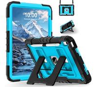 WESOROL CASE for iPad (A16) 11th/10th Generation 11/10.9 Inch 2025/2022 Kids Friendly iPad Case 10th Generation with Pencil Holder,Heavy Duty Shockproof Cover for i Pad 11th/10th Gen,Black Blue