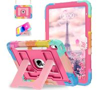 WESOROL Case for iPad A16 11th/10th Generation 2025/2022 with Pencil Holder Shoulder Strap iPad Case 10th Generation Shockproof Cover for iPad 11th/10th Gen Cases Kids,Colorful Pink