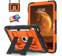 WESOROL Case for iPad A16 11th/10th Generation 2025/2022 with Pencil Holder Shoulder Strap iPad Case 10th Generation Shockproof Cover for iPad 11th/10th Gen Cases,Black Orange