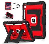 WESOROL CASE for iPad (A16) 11th 11 Inch/10th Generation 10.9 Inch 2025/2022 Kids Friendly iPad Case 10th Generation with Shoulder Strap/Pencil Holder,Shockproof Cover for i Pad 11th/10th,Black Red