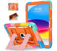 WESOROL Case for iPad A16 11th Generation 11 Inch (2025) iPad 10th Generation 10.9 Inch (2022),i Pad A16 Case Military Grade Shockproof Cases with Pencil Holder Shoulder Strap,Colorful Orange