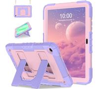 WESOROL Case for Samsung Galaxy Tab A11 Plus/A9 Plus 11 Inch,Heavy Duty Shockproof Cover for Samsung Tablet A11+/A9+ Case with Kickstand Shoulder Strap,Purple Rose
