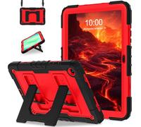 WESOROL Case for Samsung Galaxy Tab A11 Plus/A9 Plus 11 Inch,Heavy Duty Shockproof Cover for Samsung Tablet A11+/A9+ Case with Kickstand Shoulder Strap,Black Red
