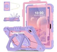 WESOROL Case for Samsung Galaxy Tab A11 Plus Galaxy Tab A9 Plus 11 Inch,Shockproof Cover for Samsung Tablet A11+/A9+ Case with Screen Protector 360 Rotating Stand Pencil Holder,Purple Rose