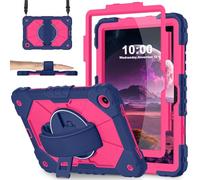 WESOROL Case for Samsung Galaxy Tab A11 Plus Galaxy Tab A9 Plus 11 Inch,Shockproof Cover for Samsung Tablet A11+/A9+ Case with Screen Protector 360 Rotating Stand & Hand Strap,Navy Pink
