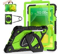 WESOROL Case for Samsung Galaxy Tab S10 Lite/S10 FE/S9 FE 10.9 Inch Galaxy Tab S9 11 Inch,Shockproof Cover for Samsung S9 FE Tablet Case with Screen Protector Rotate Stand Pen Holder,Black Green