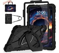 WESOROL Case for Samsung Galaxy Tab S11 5G 11 Inch 2025 SM-X730/X736B, Shockproof Cover for tab S11 with Screen Protector Rotate Stand Pen Holder,Black
