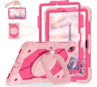 WESOROL Case for Samsung Galaxy Tab S11 5G 11 Inch 2025 SM-X730/X736B, Shockproof Cover for tab S11 with Screen Protector Rotate Stand Pen Holder,Rose Gold Pink