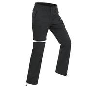 Wespornow Hiking-Cargo-Trousers Women Zip Off Walking Waterproof Trousers Quick Dry Convertible Outdoor Lightweight Casual Pants with 5 Pockets (Black, L)
