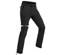 Wespornow Hiking-Cargo-Trousers Women Zip Off Walking Waterproof Trousers Quick Dry Convertible Outdoor Lightweight Casual Pants with 5 Pockets (Black, L)