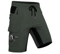 Wespornow Men's Cargo Shorts Outdoor Quick-Dry Hiking MTB Cycling Work Shorts with Zipper Pockets (Army Green,L)