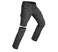 Wespornow Men's Zip-Off Hiking Trousers, Removable Trekking Trousers, Breathable Outdoor Trousers, Work Trousers, Quick Drying, Summer Functional Trousers with 5 Pockets, Dark grey, 6XL