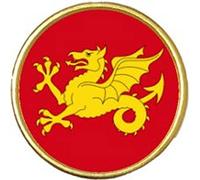 Wessex County England Gold Colour Badge And Velveteen Bag