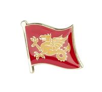 Wessex Flag Enamel Pin - 1.9x1.6cm Red and Gold Dragon Lapel Badge | Historic English Kingdom Flag Brooch | Heritage Souvenir for Jacket, Hat, or Bag