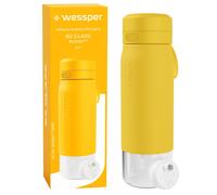 Wessper 0.5/0.7L glass drinking bottle with silicone sleeve, water filter,...
