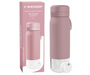 Wessper 0.5/0.7L glass drinking bottle with silicone sleeve, water filter,...