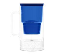Wessper 3L Glass Water Filter Jug - Compatible with Brita Maxtra - Includes 1 Water Filter Cartridge, Reduces Limescale and Chlorine, Blue