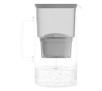 Wessper 3L Glass Water Filter Jug - Compatible with Brita Maxtra - Includes 1 Water Filter Cartridge, Reduces Limescale and Chlorine, Grey