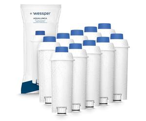 Wessper Coffee Machine Filter Replacement for DeLonghi DLSC002, DeLonghi Water Filter Cartridges Activated Carbon Softener, Compatible with De'Longhi ECAM, Esam, ETAM, BCO, EC. (10-Pack)