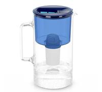 Wessper Glass Water Filter Jug, Incl. 1 Filter Cartridge Aquaclassic Filter| Reduces Lime & Chlorine And Eliminates Plastic Microparticles 3 Litre - Blue
