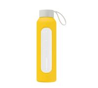 Wessper silicone sleeve for glass bottle 0.5 L B1 borosilicate - BPA-free, anti-slip grip, dishwasher safe - Yellow