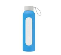 Wessper silicone sleeve for glass bottle 0.5 L B1 borosilicate - BPA-free, anti-slip grip, dishwasher safe - Ocean blue