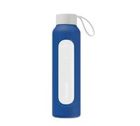 Wessper silicone sleeve for glass bottle 0.5 L B1 borosilicate - BPA-free, anti-slip grip, dishwasher safe - Navy blue