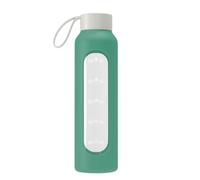 Wessper silicone sleeve for glass bottle 0.5 L B1 borosilicate - BPA-free, anti-slip grip, dishwasher safe - Lake blue