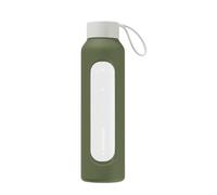 Wessper silicone sleeve for glass bottle 0.5 L B1 borosilicate - BPA-free, anti-slip grip, dishwasher safe - Olive