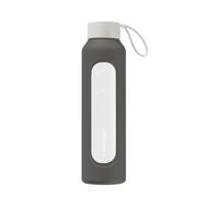 Wessper silicone sleeve for glass bottle 0.5 L B1 borosilicate - BPA-free, anti-slip grip, dishwasher safe - Grey