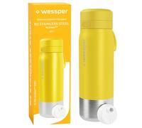 Wessper Steel Water Bottle with Water Filter 700 ml,BPA-free, Thermos Flask with Disc Water Filter, Drinking Bottle Ideal for Sports, Cycling, Fitness- Yellow
