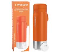 Wessper Steel Water Bottle with Water Filter 700 ml,BPA-free, Thermos Flask with Disc Water Filter, Drinking Bottle Ideal for Sports, Cycling, Fitness- Orange