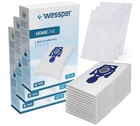 Wessper Vacuum Cleaner Bags for Zelmer, Fakir, Quigg, e.g. Voyager Twix, Cobra, Clarris, Elf, Odyssey, Aquawelt, Ares, Clarris, Duo Prestige, Twist - 12 Pack, incl. 3 filters