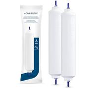 Wessper Water Filter Cartridge compatible with Samsung LG AEG Haier Whirpool DA29-10105J, HAFEX/EXP, DA99-02131B, WSF-100, 5231JA2010B, 0060823485A, BL9808, EF-9603, 3890JC2990A - Pack of 2