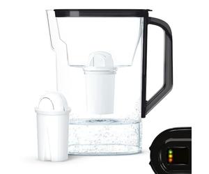 Wessper Water filter Jug 2.7L | Replacement for Aquaphor Standard, Brita Classic, Dafi Classic filter | for refrigerator door with manual filter wear indicator | 1 water filter AQUACLASSIC - Black