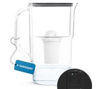 Wessper Water Filter Jug 2,8L FutureFlow LED counter | Includes 1 Cartridge for Reduction of Lime Chlorine Heavy Metals | Replacement for Aquaphor Standard, Brita Classic, Dafi Classic filter - Black